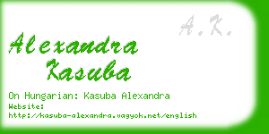 alexandra kasuba business card